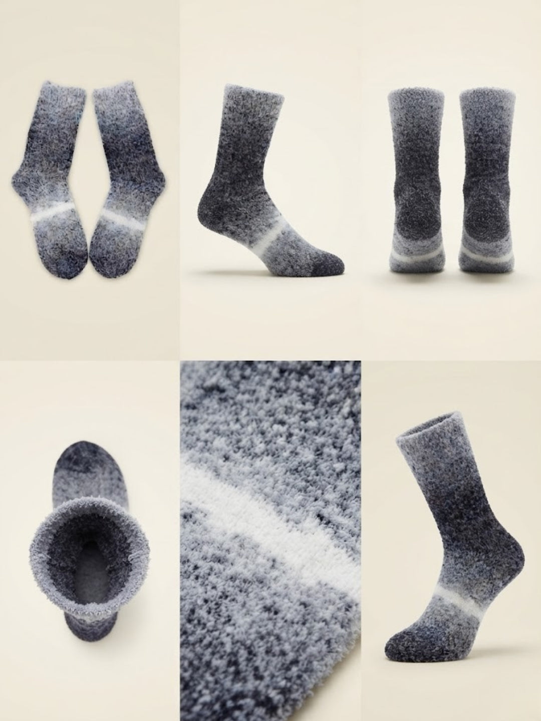 Cdeck Unisex Premium Fuzzy Socks – Extra Soft Warm Cozy Winter Socks for Men & Women | Comfortable Everyday Wear | Free Size | Charcoal Grey