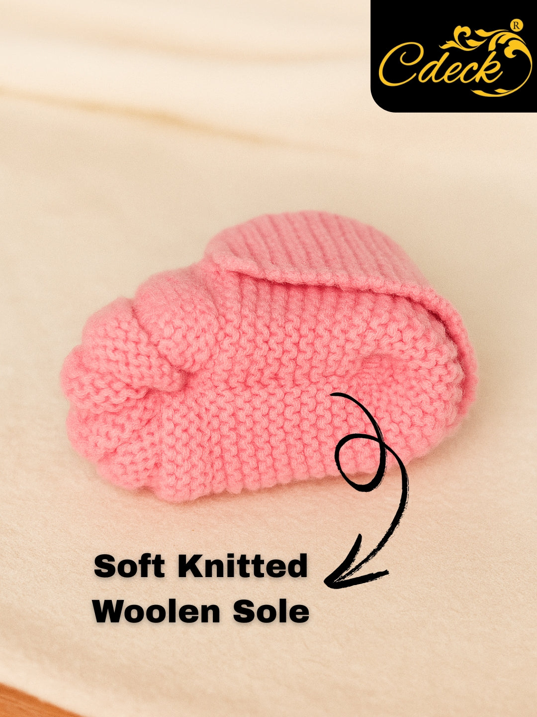 Cdeck Hand Knitted Baby Woolen Booties | Soft, Warm & Comfortable Newborn Footwear | 0–12 Months