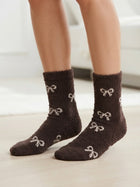 Cdeck Women’s Mid-Calf Rabbit Hair Wool Socks – Premium Soft Warm Fuzzy Winter Socks, Cozy Plush Socks with Cute Bow Pattern