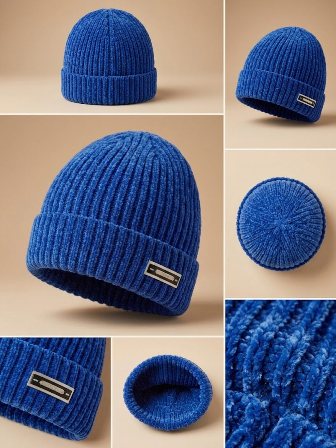 Cdeck Women Woolen Cap | Soft Knitted Winter Beanie for Women | Warm & Stylish Winter Wear | Free Size| Blue