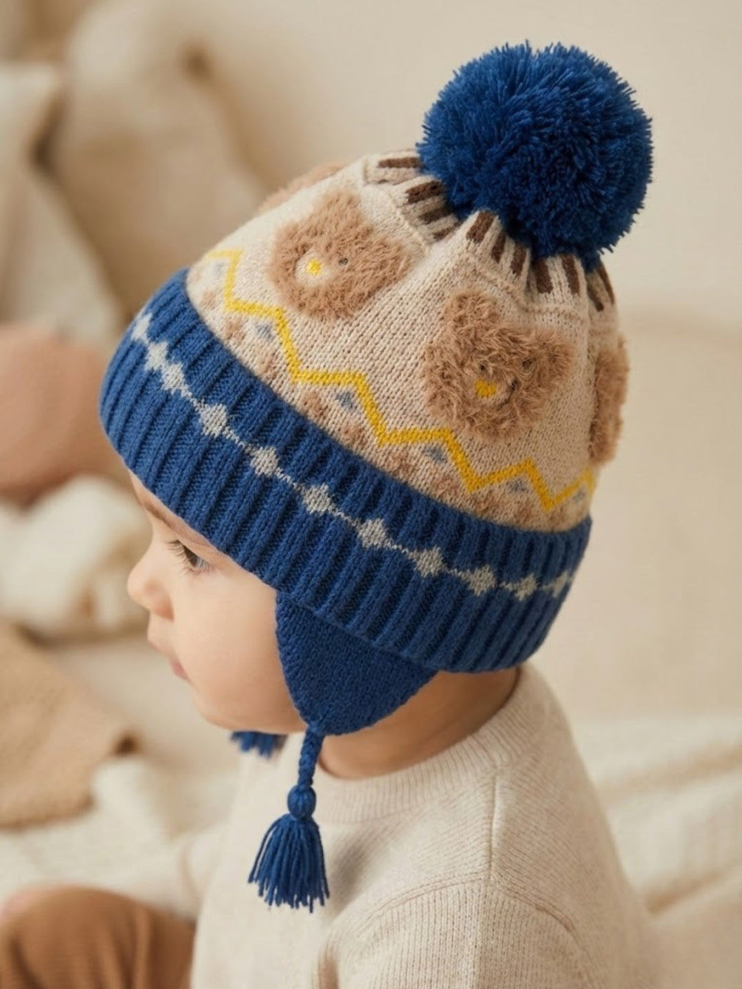 Cdeck Kids Winter Woolen Cap for Boys & Girls | Warm, Soft & Comfortable | 2–4 Years