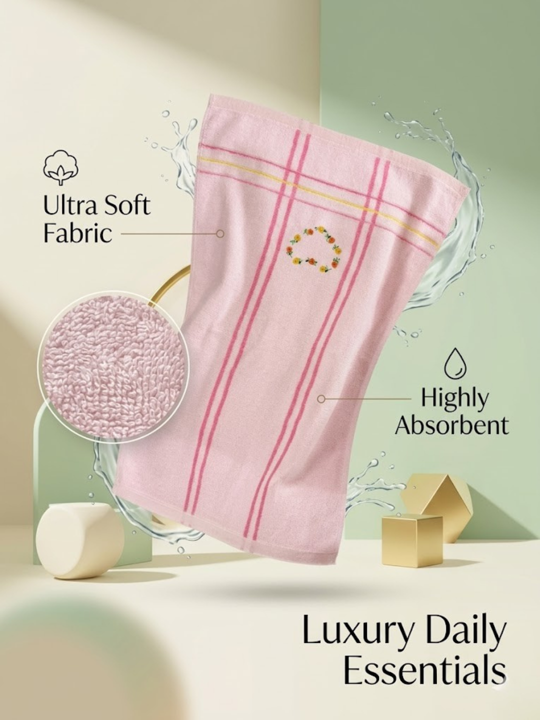 Cdeck Premium Cotton Hand Towel | Soft, Absorbent & Comfortable Everyday Use
