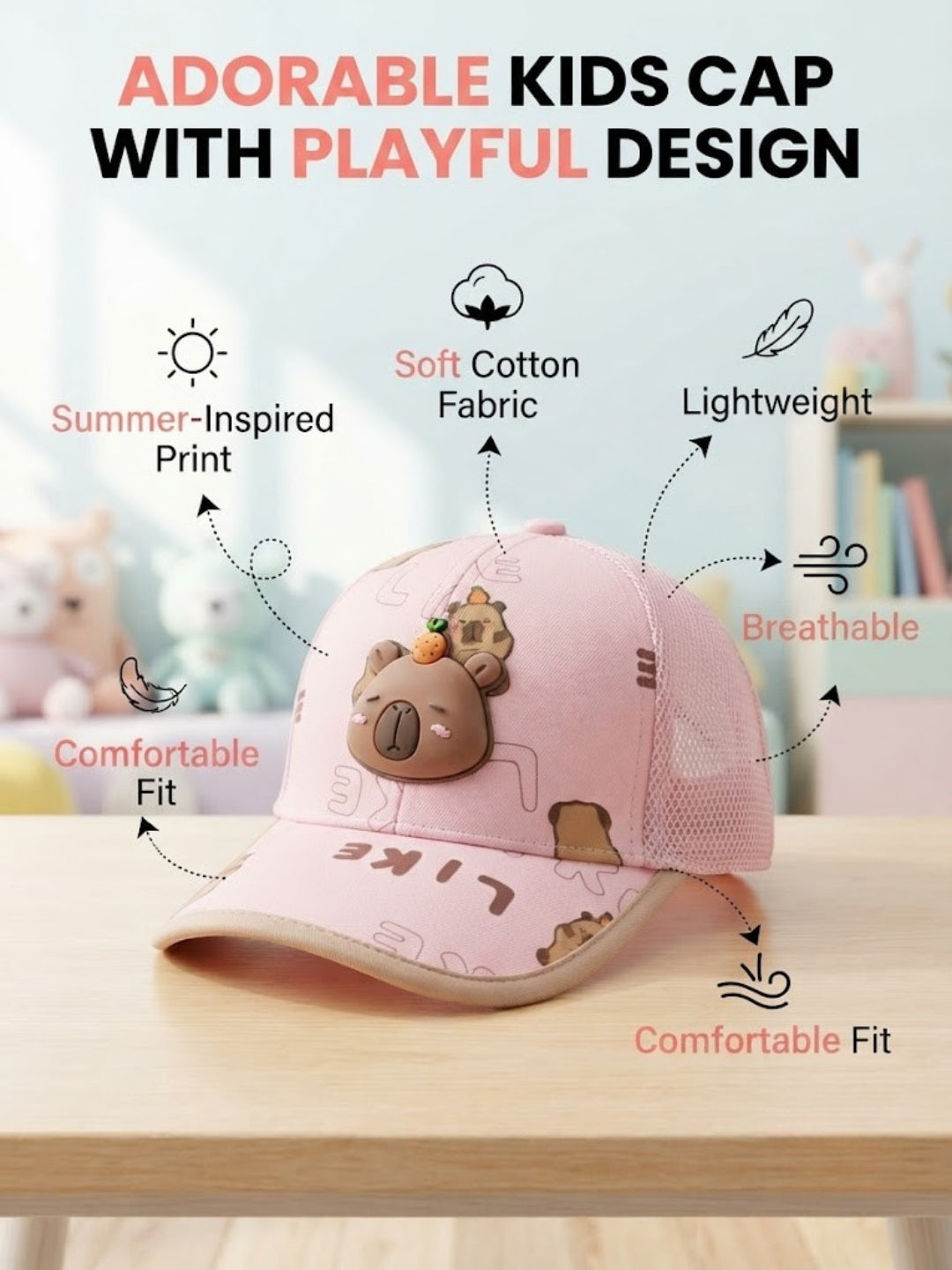 Cdeck Kids Cotton Cap for Boys & Girls