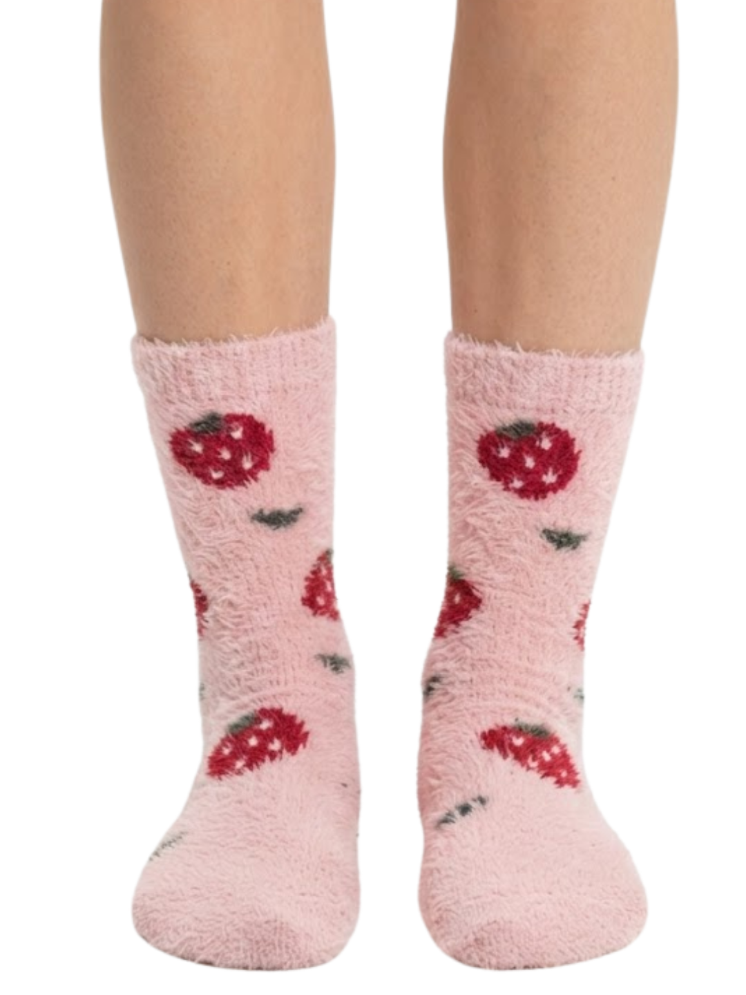 Cdeck Women’s Soft Wool Socks | Cozy Pink Strawberry Socks