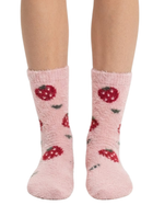Cdeck Women’s Soft Wool Socks | Cozy Pink Strawberry Socks