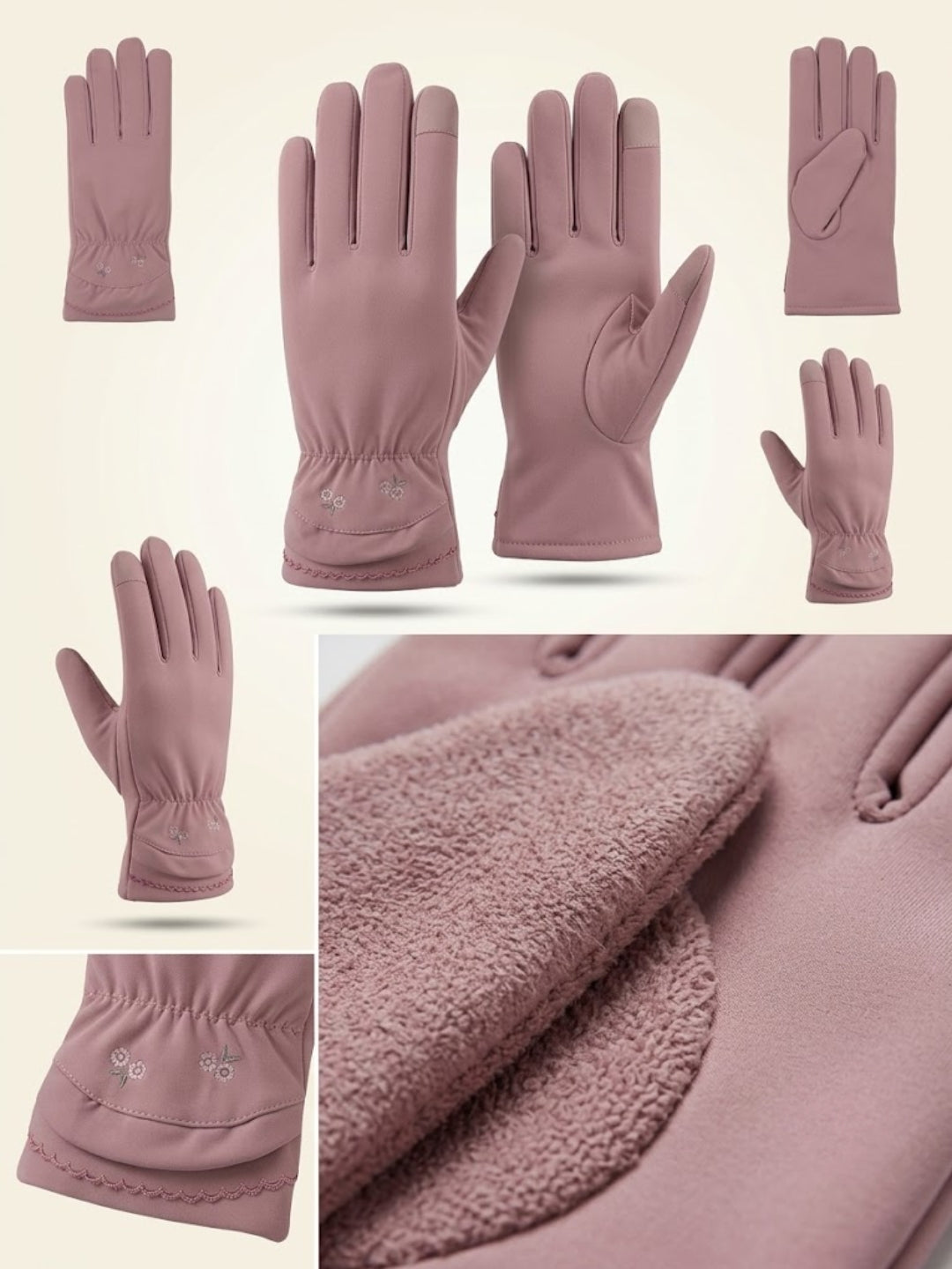 Cdeck Women’s Woolen Gloves | Warm Winter Gloves | Touchscreen Friendly | Free Size | Pink
