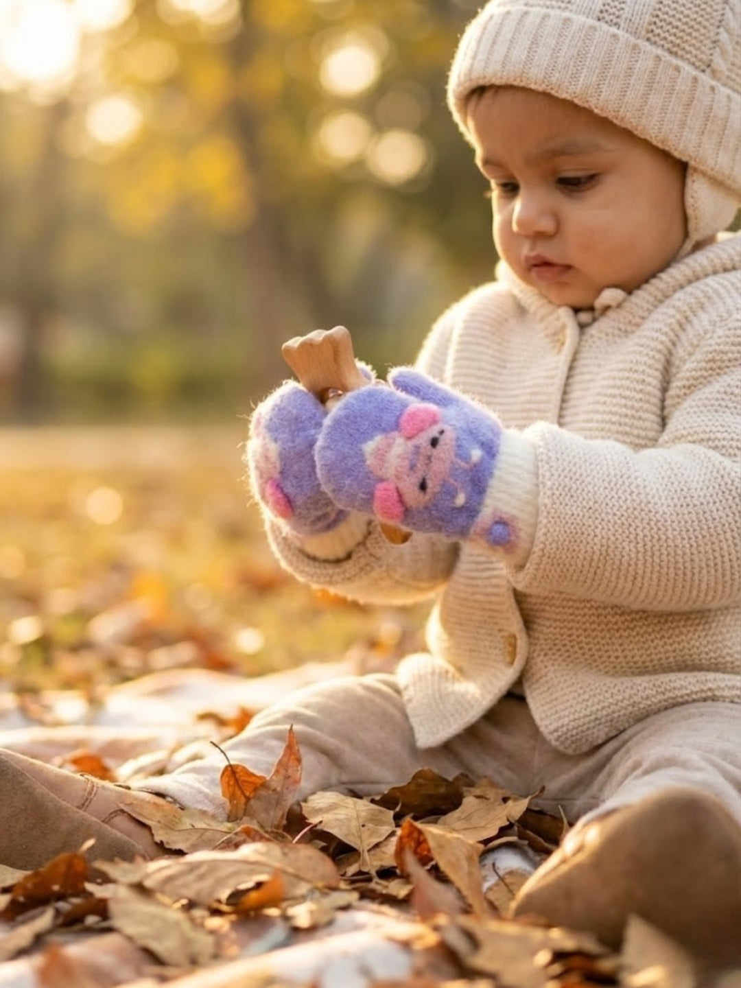 Cdeck Baby Woolen Winter Gloves for Boys & Girls | Soft, Warm & Cozy Winter Wear | 0–12 Months