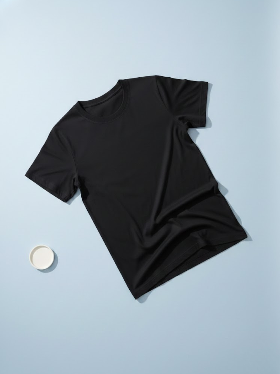 Cdeck Men’s Black Plain T-Shirt | Soft Comfortable Round Neck Half Sleeve T-Shirt | Classic Solid Basic Tee for Men