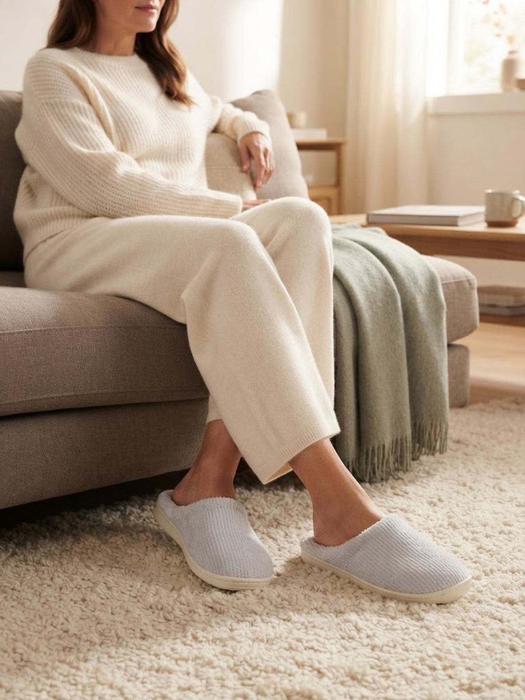 Cdeck Women’s Fuzzy Winter Slippers | Soft Plush  Slippers for Comfort & Warmth | Free Size | Grey
