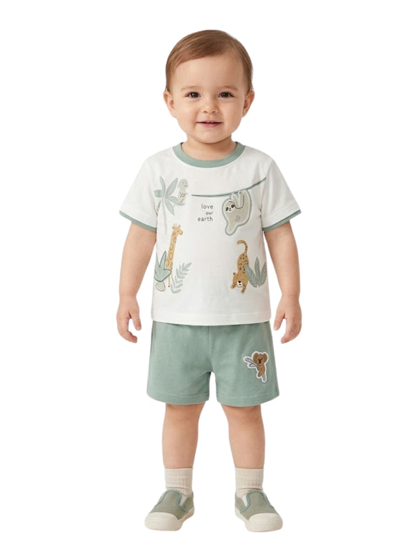 Cdeck Baby Cotton T-Shirt & Shorts Set | Half Sleeve, Soft & Comfortable Baby Wear