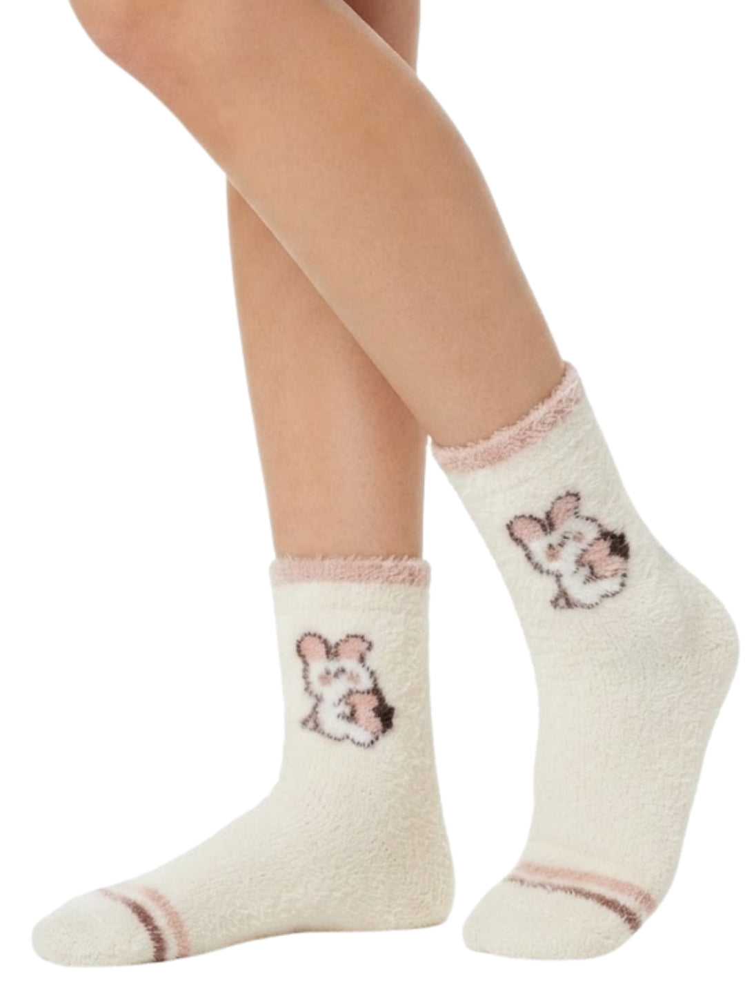 Cdeck Women’s Premium Rabbit Hair Wool Socks – Soft Fuzzy Warm Mid-Calf Winter Socks with Cute Bunny Design