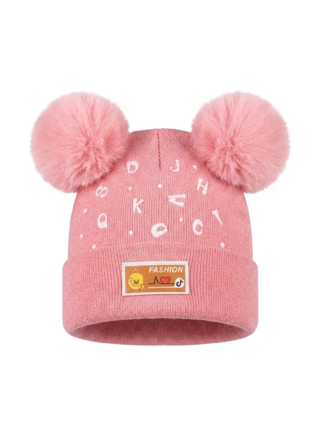 Cdeck Kids Woolen Winter Cap with Double Pom Pom Design | Soft, Warm & Comfortable | 1–3 Years