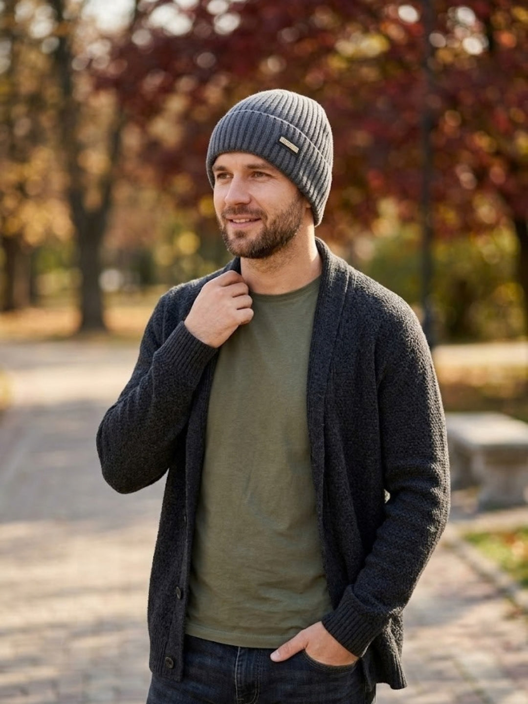 Cdeck Men’s Woolen Winter Cap | Soft, Warm & Comfortable Cap for Everyday Wear | Free Size | Grey
