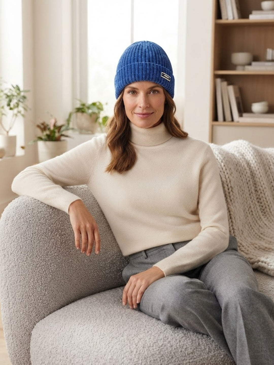 Cdeck Women Woolen Cap | Soft Knitted Winter Beanie for Women | Warm & Stylish Winter Wear | Free Size| Blue