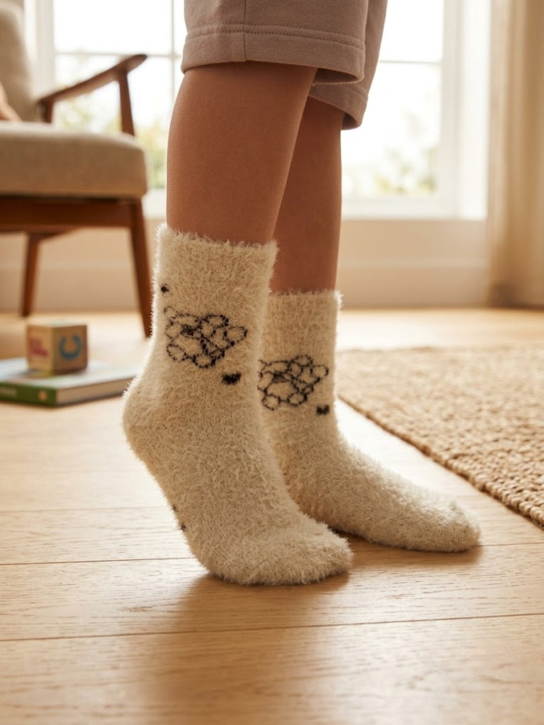 Cdeck Premium Rabbit Wool Winter Socks for Kids | Warm & Soft Fuzzy Socks  |  2–12 Years | |Multicolor Pack