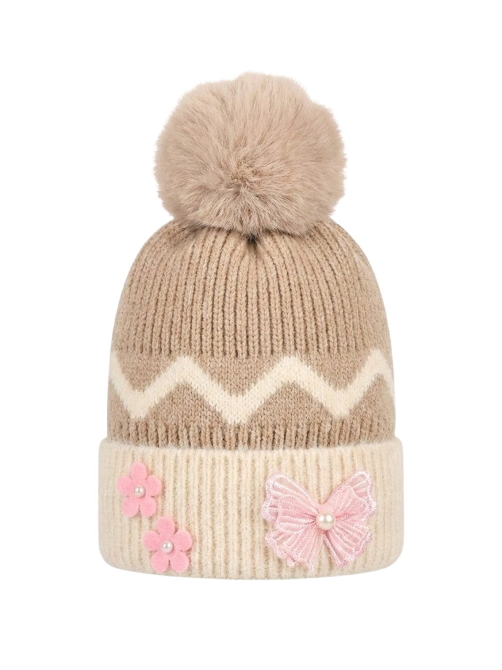 Cdeck Kids Woolen Winter Cap for Baby Girls