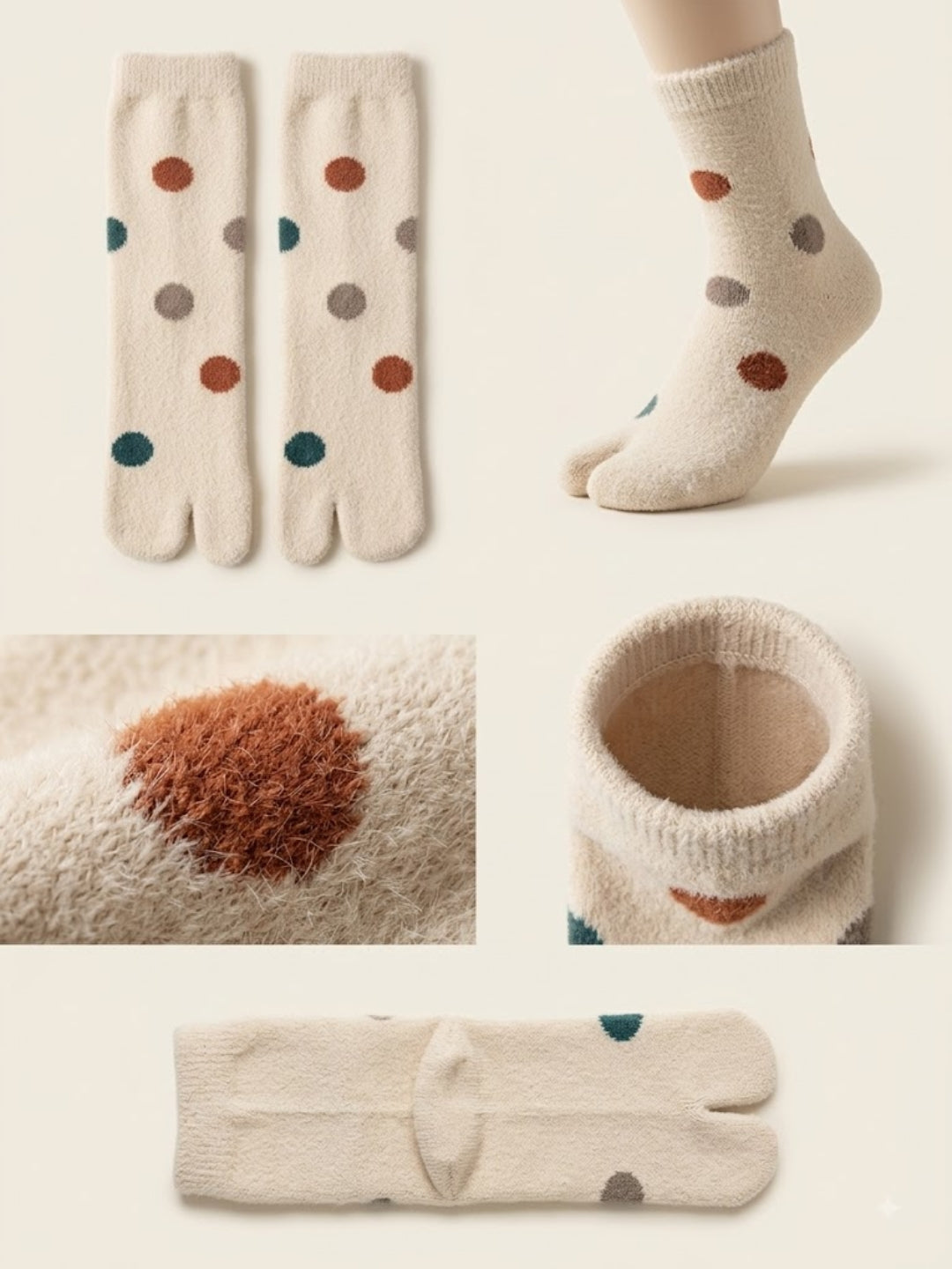 Cdeck Warm Socks for Women & Girls | Soft Cozy Comfortable Everyday Home Wear | Cream