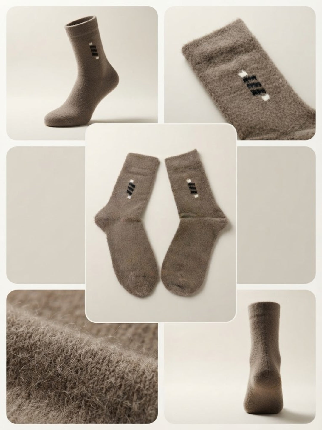 Cdeck Men’s Premium Hair Wool Winter Socks  | Soft, Fuzzy, Warm & Comfortable | Brown | Free Size