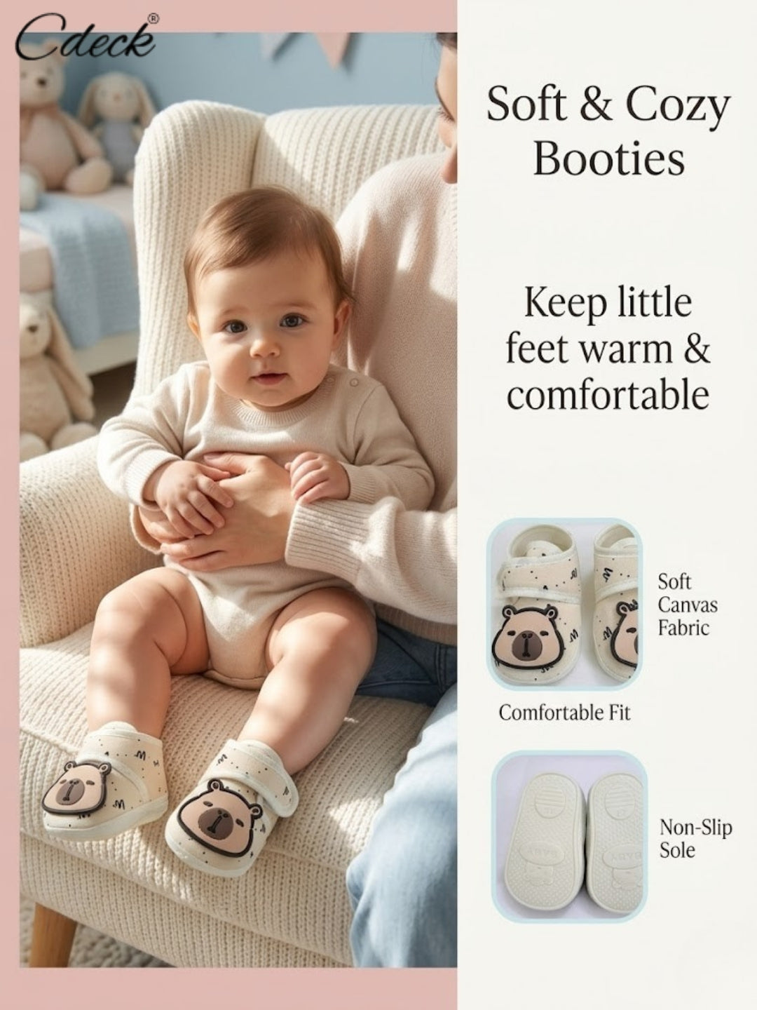 Cdeck Summer Booties for Kids | Soft, Lightweight & Comfortable Baby Footwear | 3-18 months