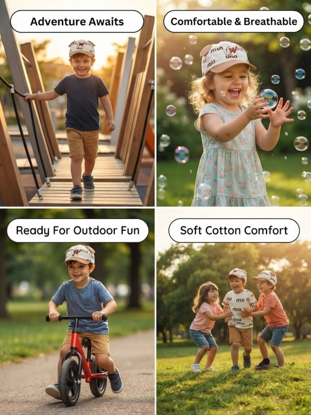 Cdeck Kids Cotton Cap for Boys & Girls