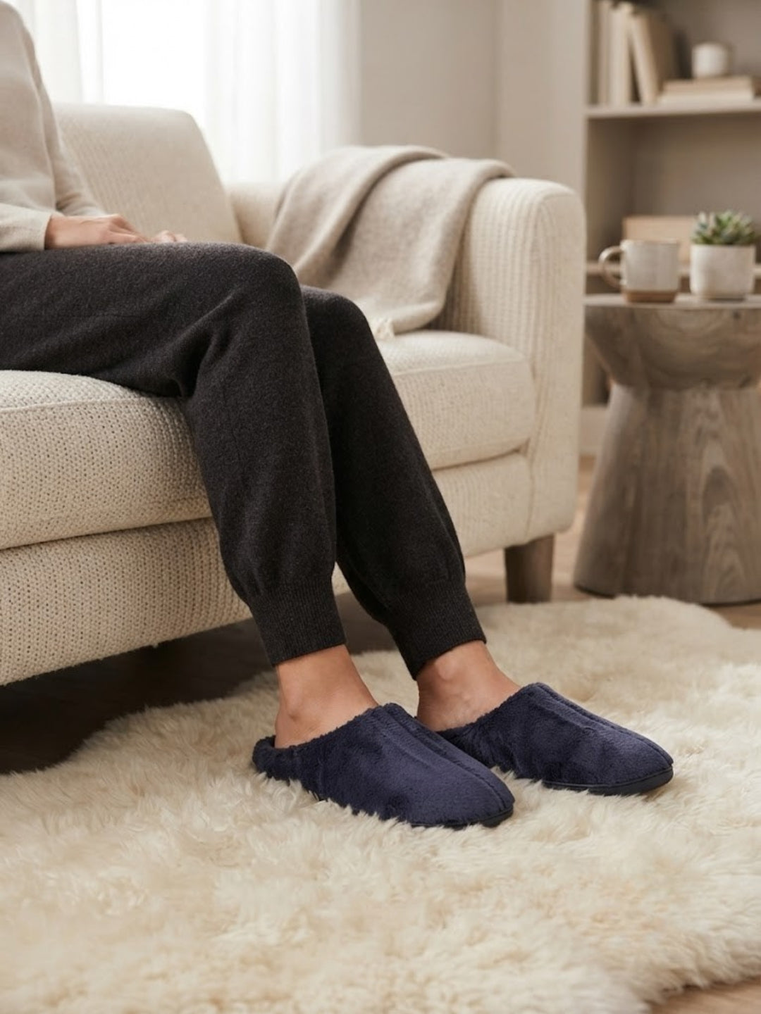 Cdeck Women’s Fuzzy Winter Slippers | Soft Plush  Slippers for Comfort & Warmth | Free Size | Blue