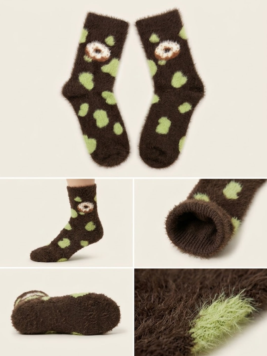 Cdeck Women’s Soft & Warm Woolen Fuzzy Socks | Cozy Thick Winter Socks for Women | Green