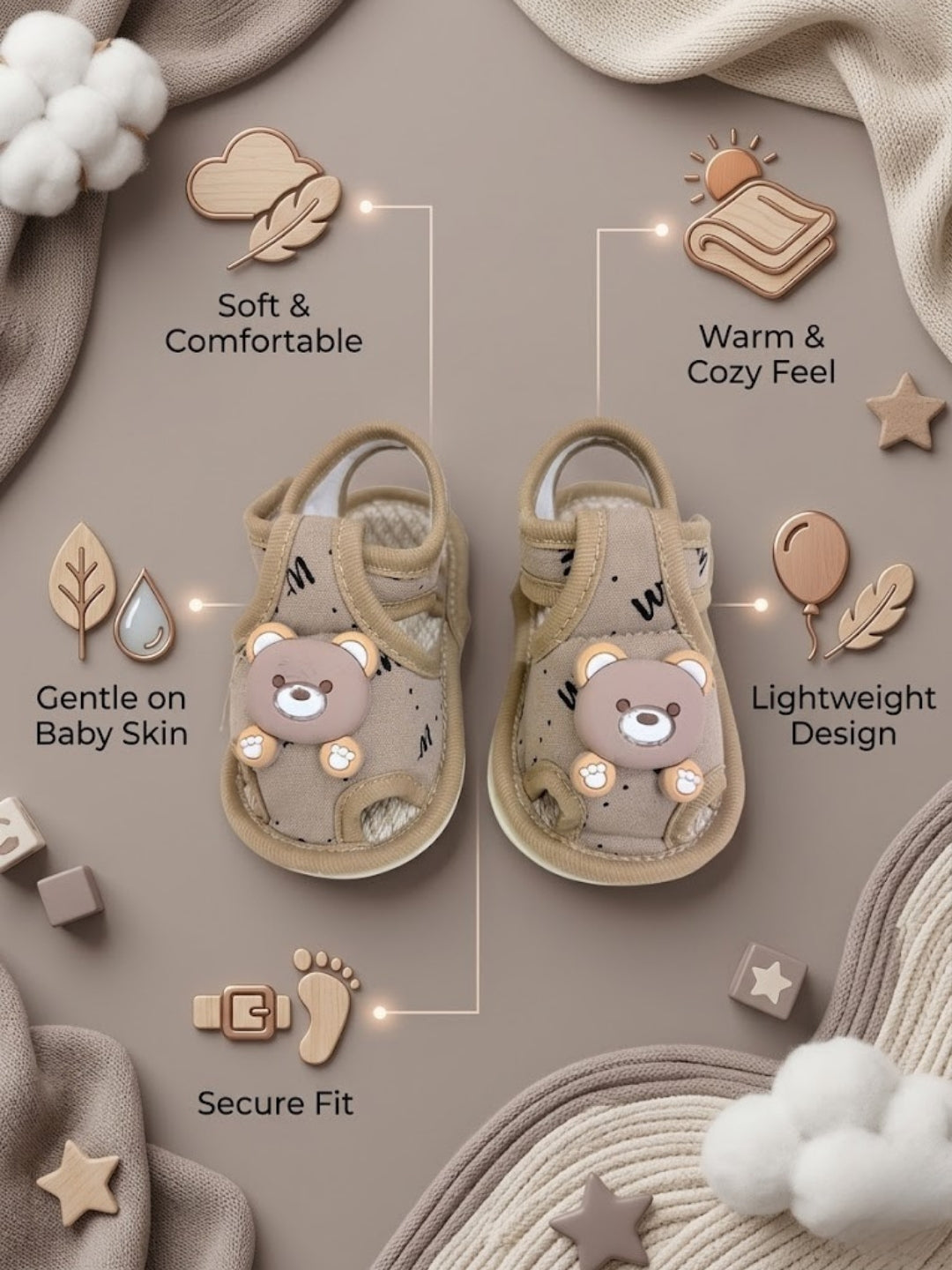 Cdeck Baby Sandals for Girls & Boys | Soft, Lightweight & Comfortable  3-18 months