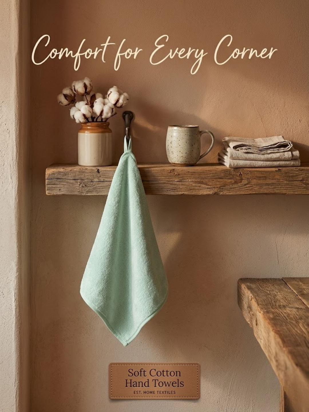 Cdeck Premium Cotton Hand Towel | Soft, Absorbent & Comfortable Everyday Use