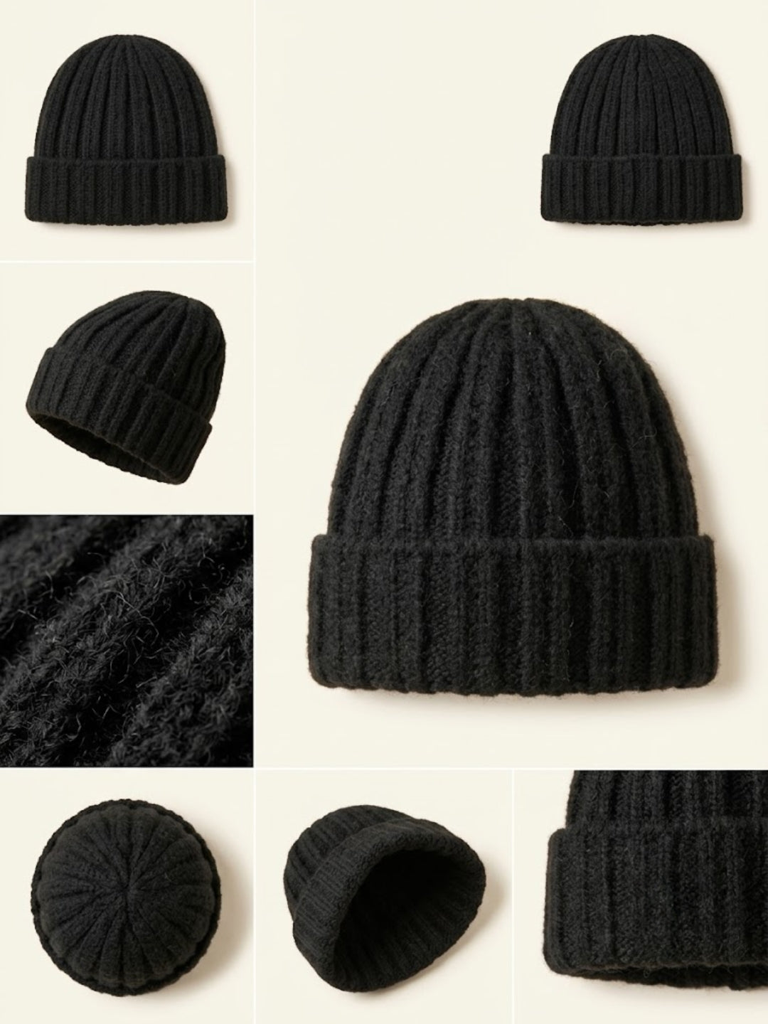 Cdeck Women Woolen Cap | Soft Knitted Winter Beanie for Women | Warm & Stylish Winter Wear | Free Size| Black