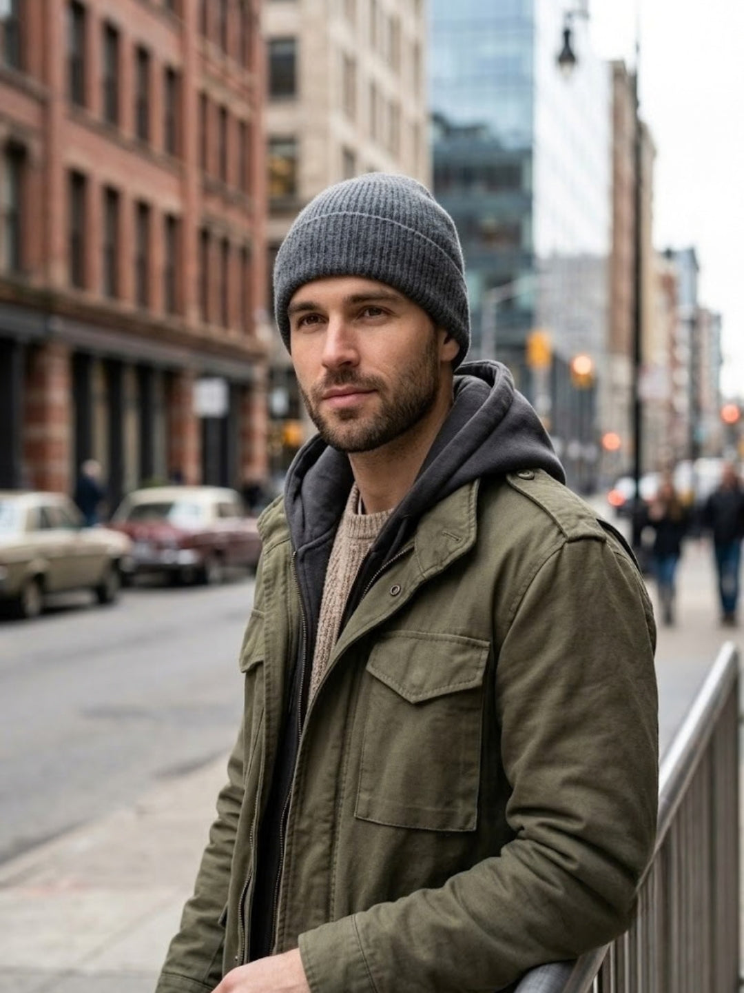 Cdeck Men’s Woolen Winter Cap | Soft, Warm & Comfortable Cap for Everyday Wear | Free Size | Grey
