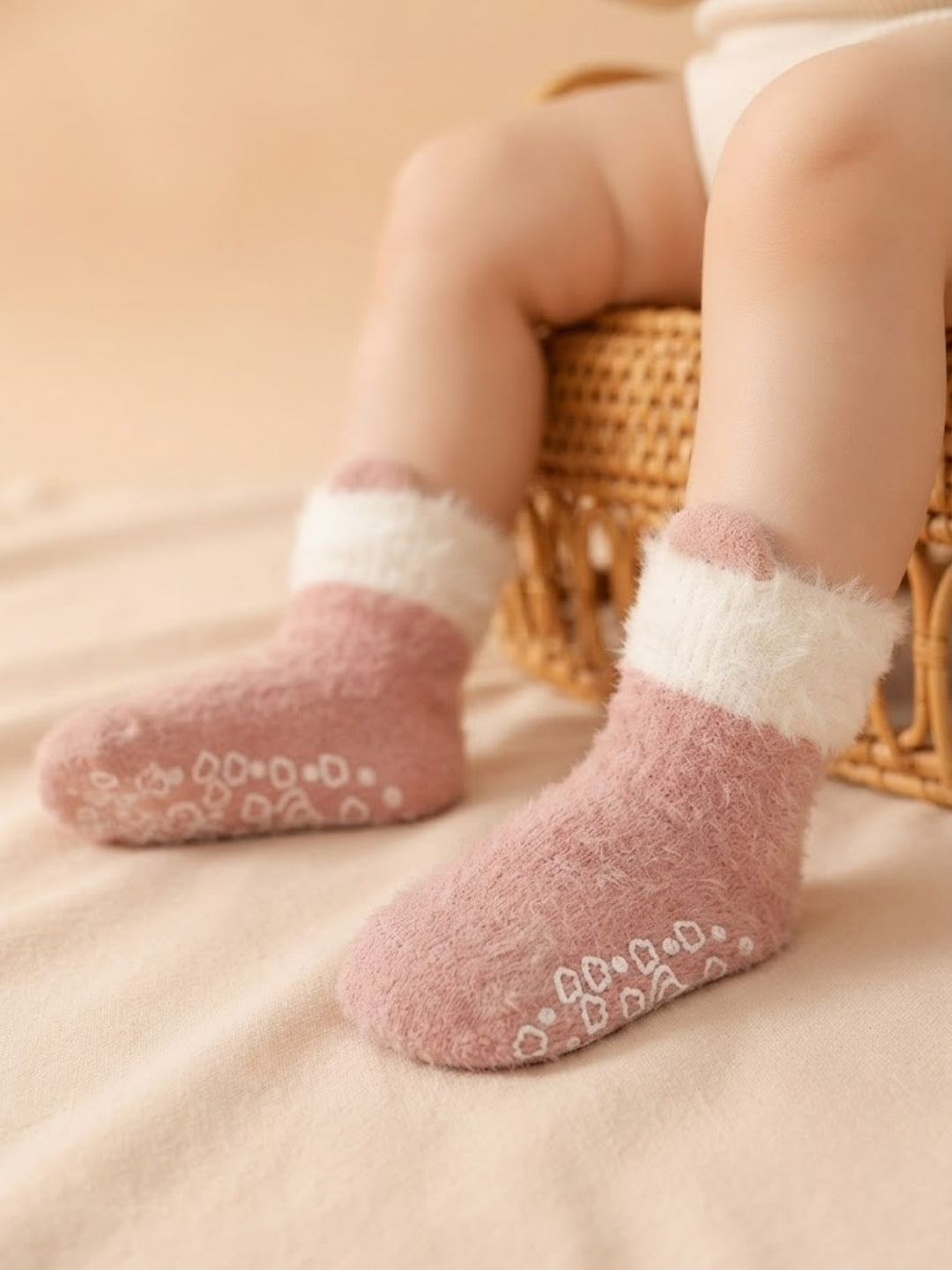 Cdeck Kids Winter Woolen Socks | Rabbit Hair Wool Soft Warm Stretchable Socks for Boys & Girls | 0–4 Years | Pack of 3 | Multicolor