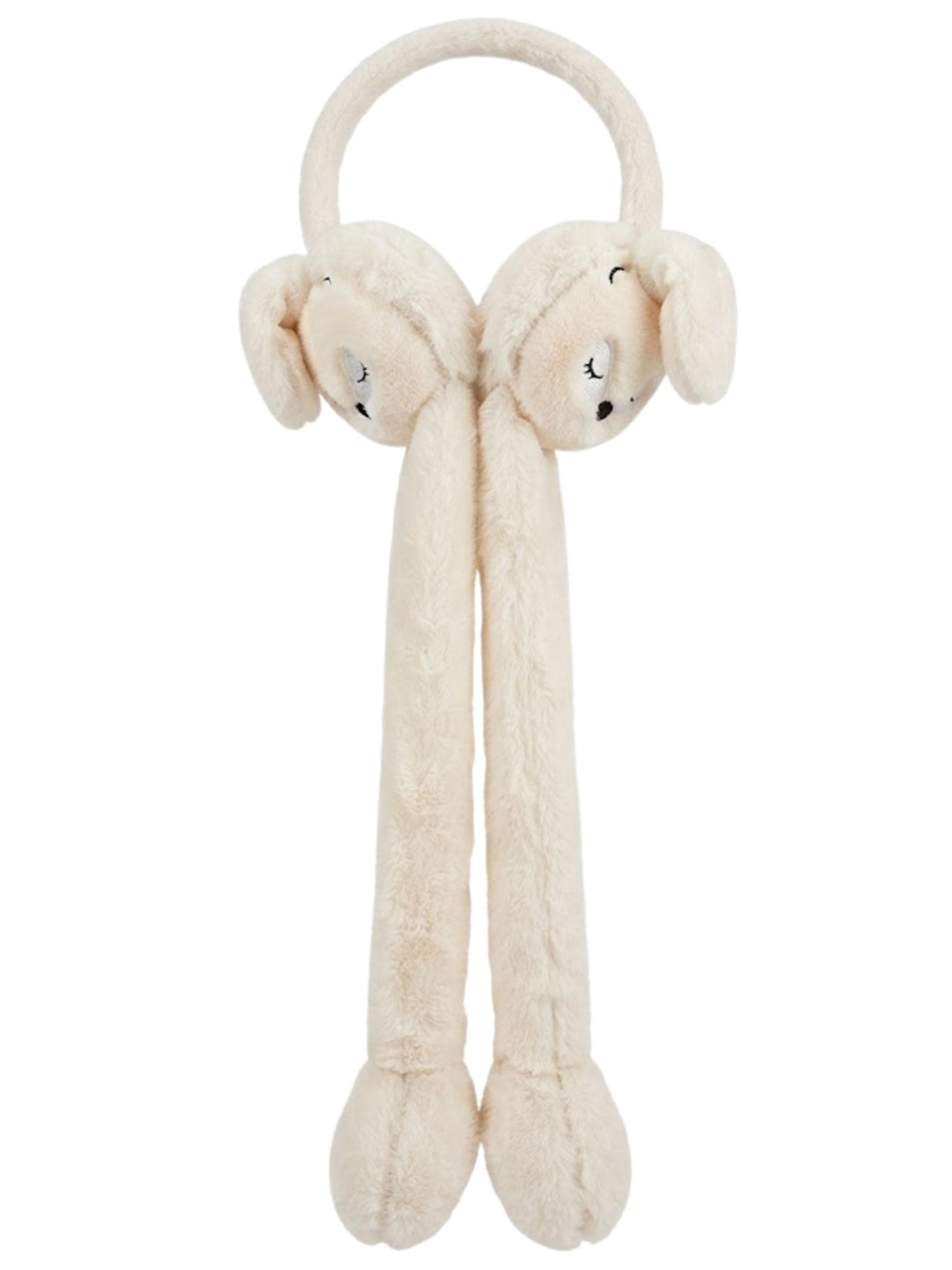 Cdeck Velvet Dog Earmuffs for Girls & Women, Soft Warm Winter Earmuffs with Long Hanging Ear Covers, Free Size