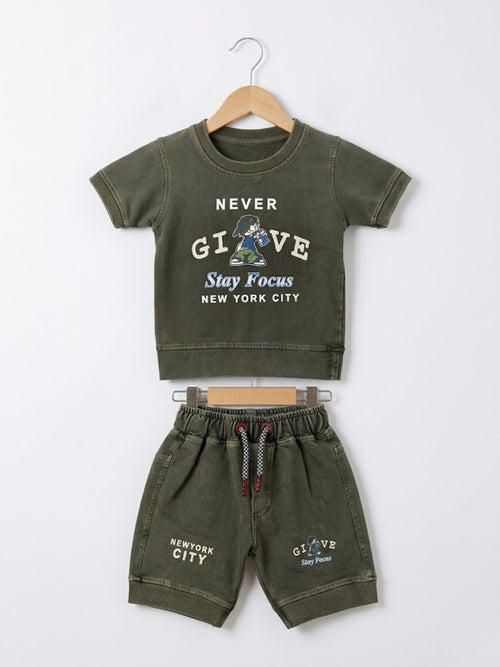Cdeck Baby Cotton T-Shirt & Shorts Set | Half Sleeve, Soft & Comfortable Baby Wear