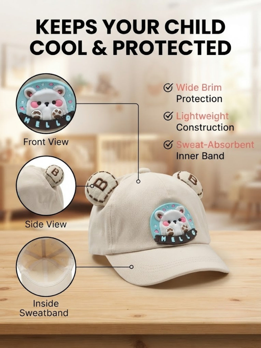 Cdeck Kids Cotton Cap for Boys & Girls