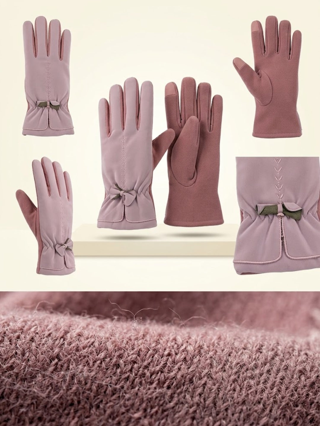 Cdeck Women’s Woolen Gloves | Warm & Stylish Winter Gloves | Screen Friendly | Full Finger | Free Size | Pink