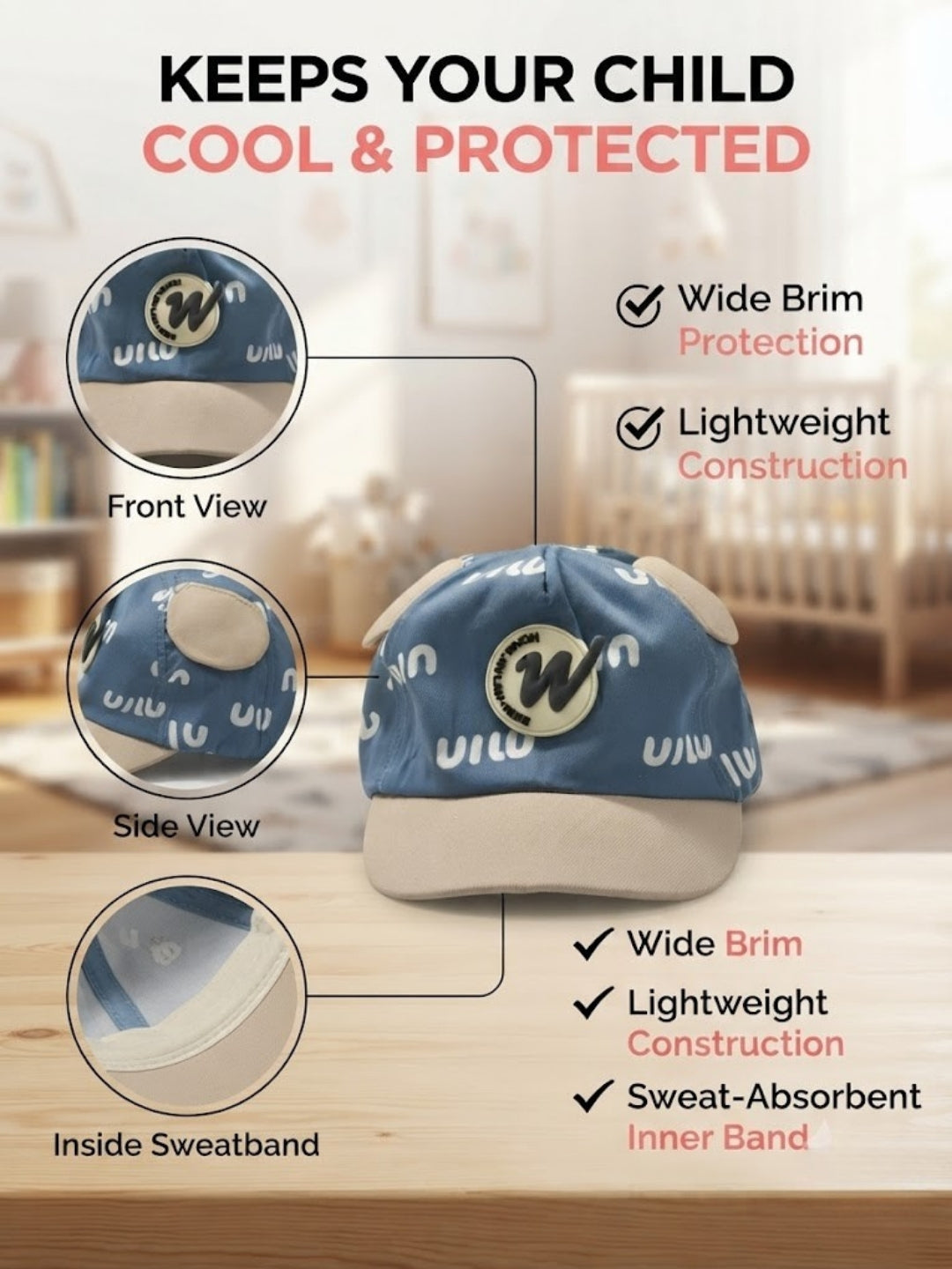 Cdeck Kids Cotton Cap for Boys & Girls