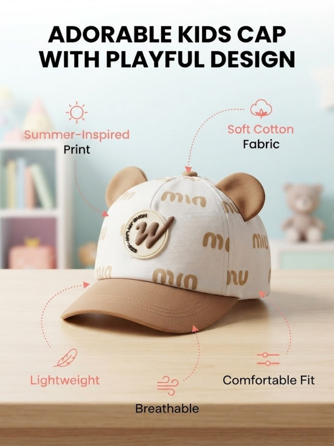 Cdeck Kids Cotton Cap for Boys & Girls