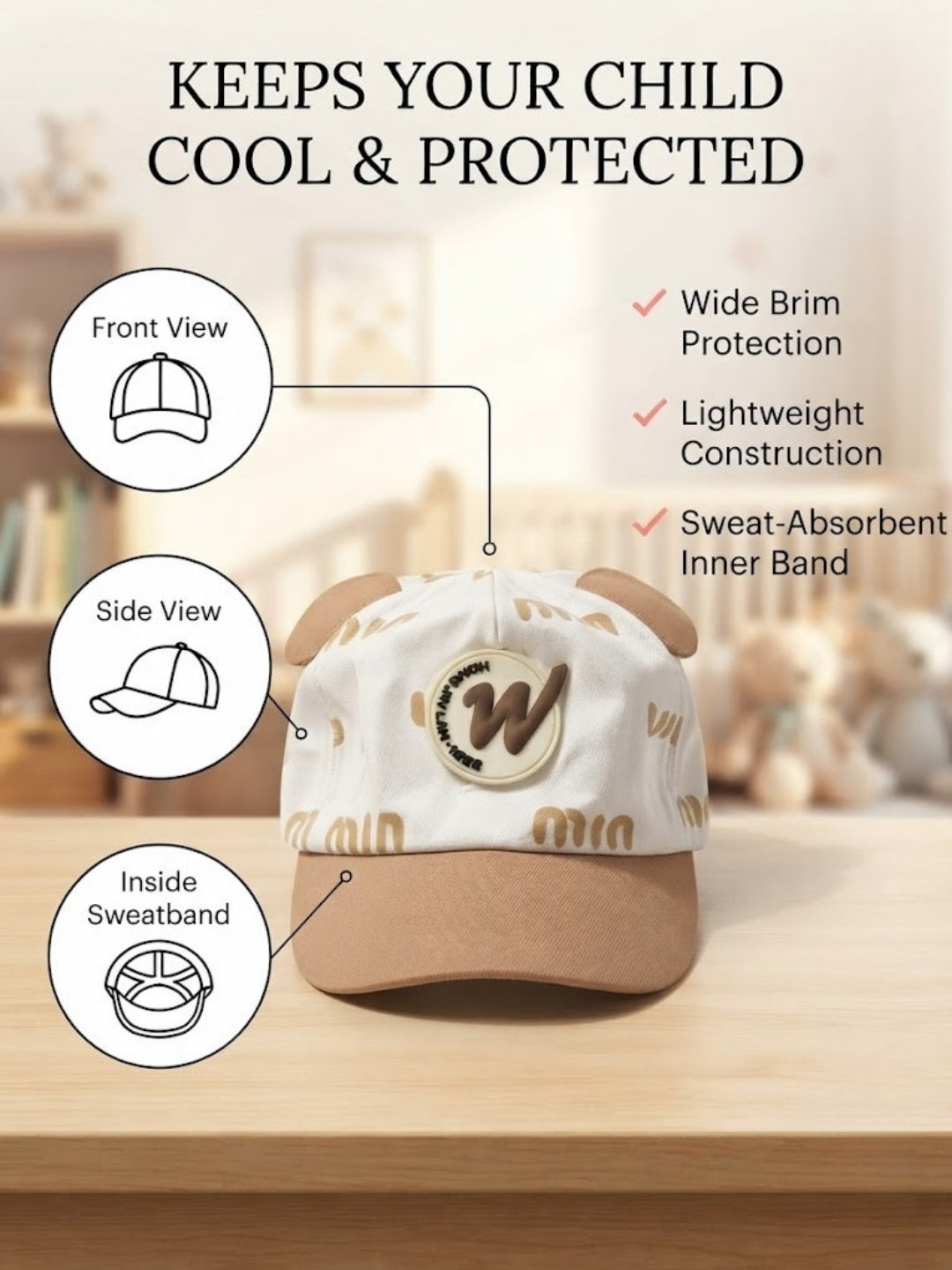 Cdeck Kids Cotton Cap for Boys & Girls