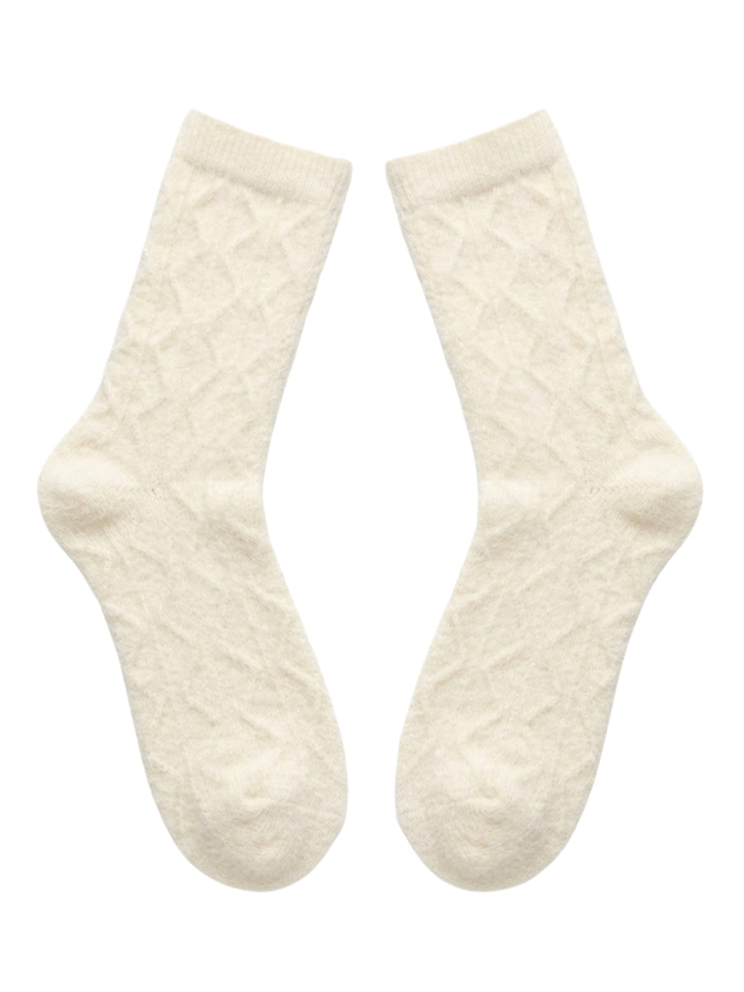 Cdeck Women’s Soft & Warm Woolen Fuzzy Socks | Cozy Thick Winter Socks for Women | Cream