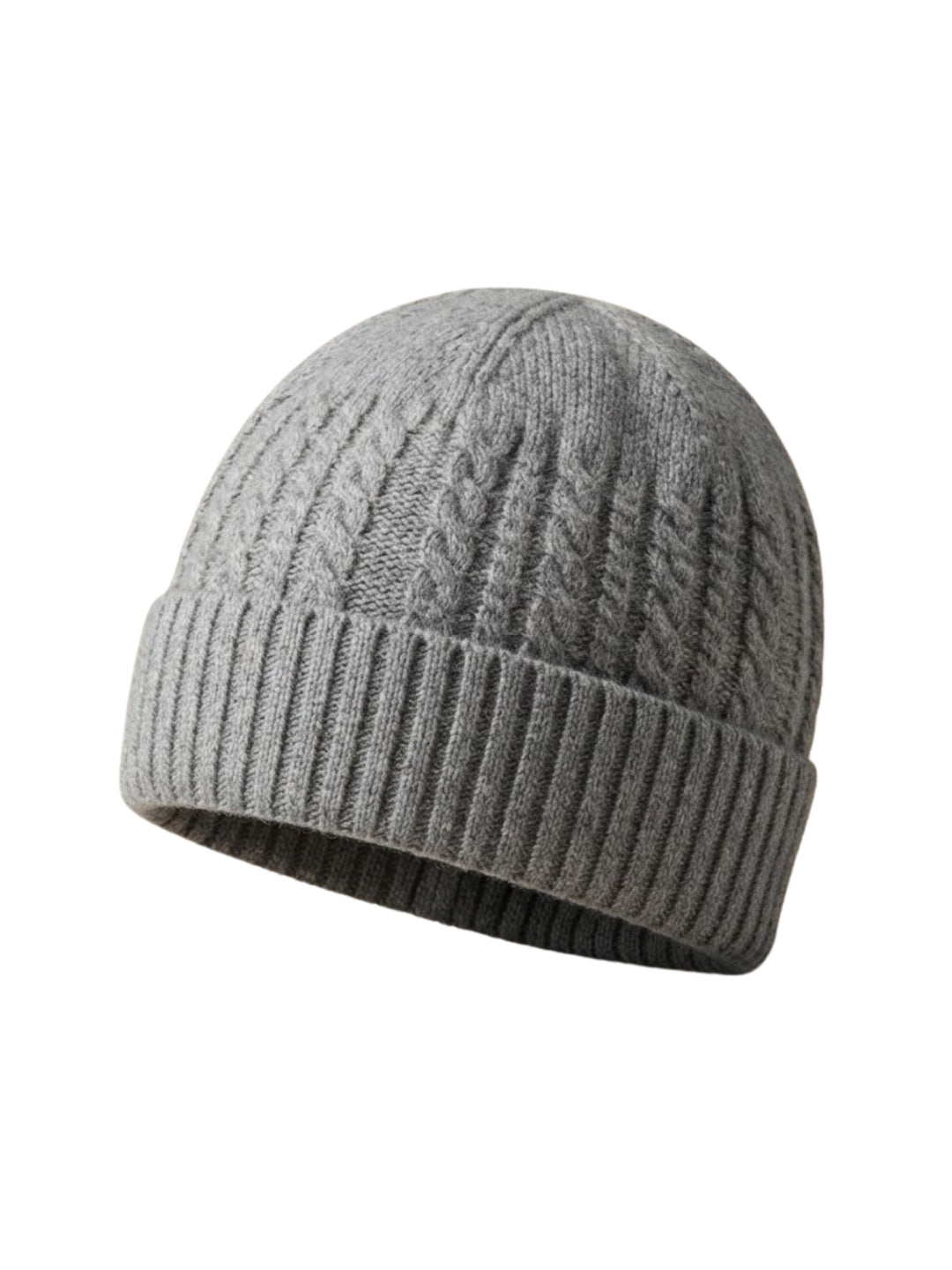 Cdeck Men’s Winter Woolen Cap | Ribbed Knit Beanie | Free Size | Soft & Warm  |Grey
