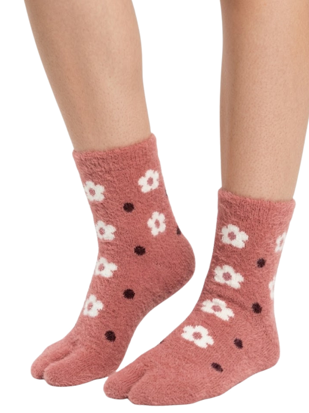 Cdeck Premium Hair Wool Socks for Women | Soft & Warm Winter Socks | Floral Pattern Cozy Socks | Free Size | Pink