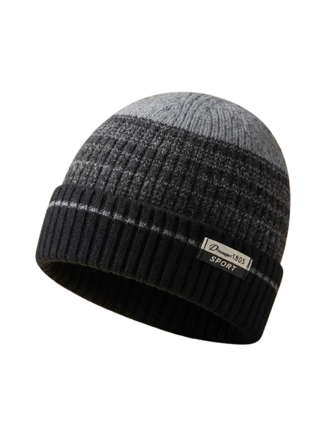 Cdeck Men’s Winter Woolen Cap | Ribbed Knit Beanie | Free Size | Soft & Warm | Black
