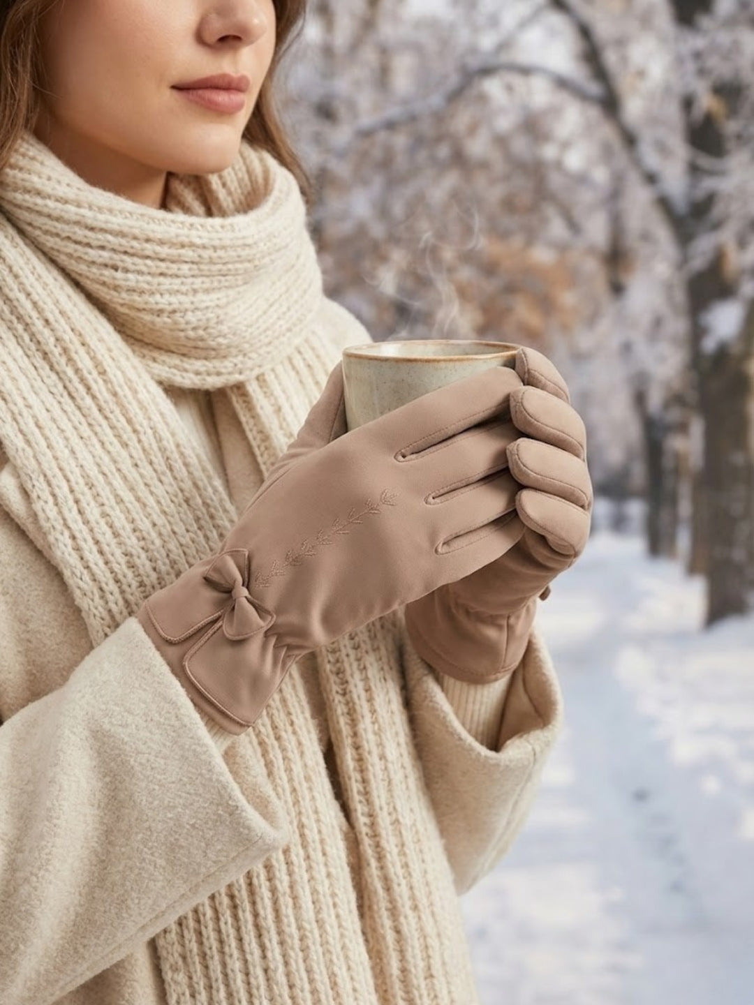 Cdeck Women Woolen Winter Gloves | Soft, Warm & Comfortable for Winter Wear