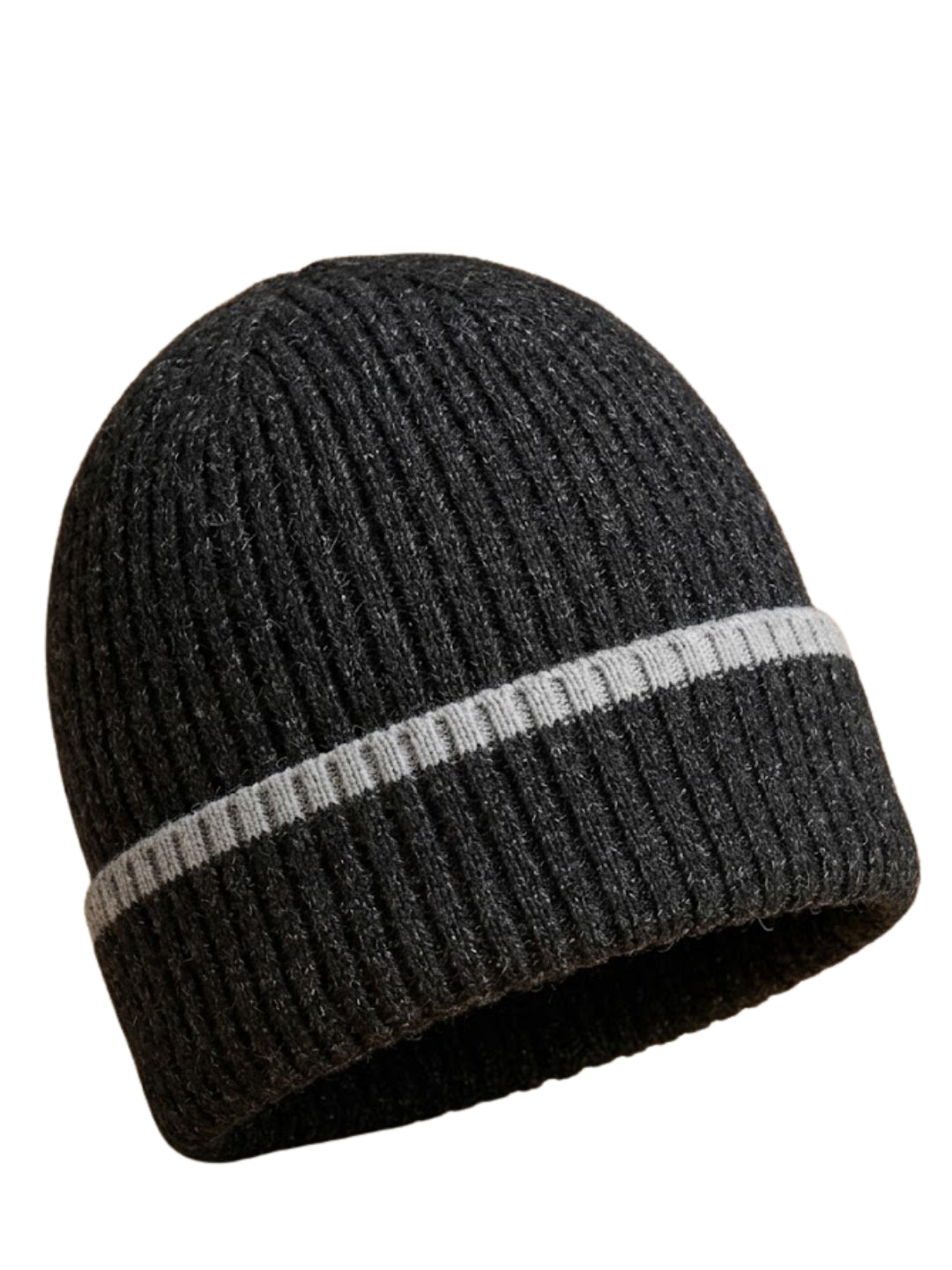 Cdeck Men’s Winter Woolen Cap | Ribbed Knit Beanie | Free Size | Soft & Warm | Black