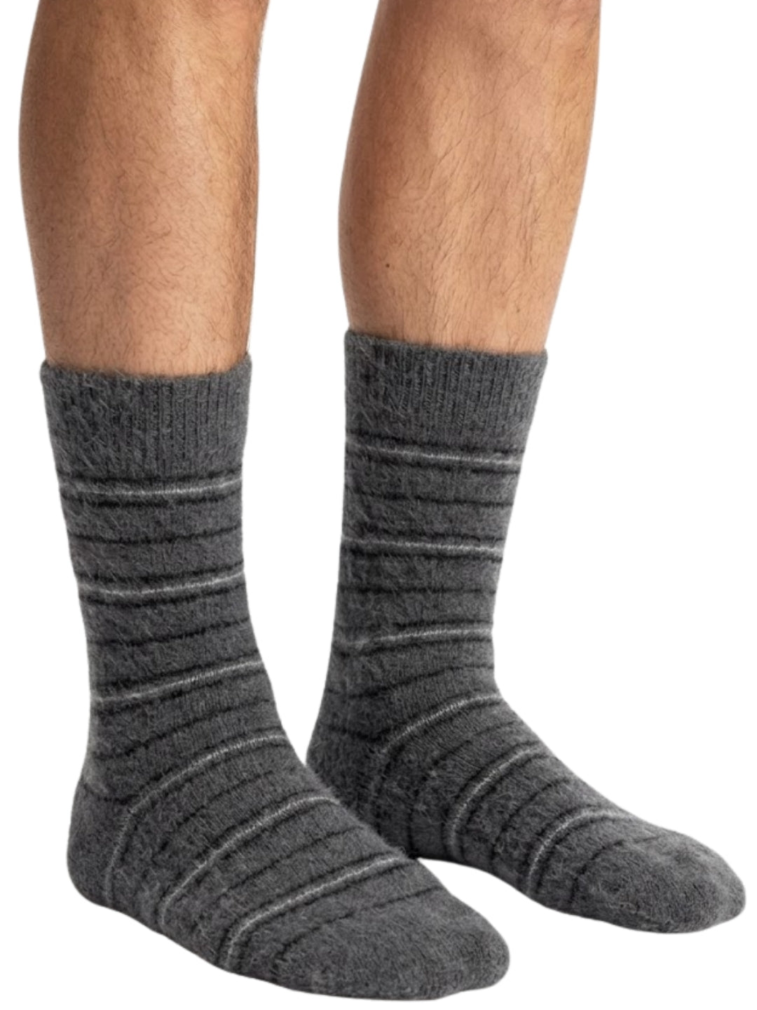 Cdeck Men’s Hair Wool Winter Socks | Single Pair | Soft, Warm, Fuzzy & Stretchable | Comfortable Daily Wear | Dark Grey