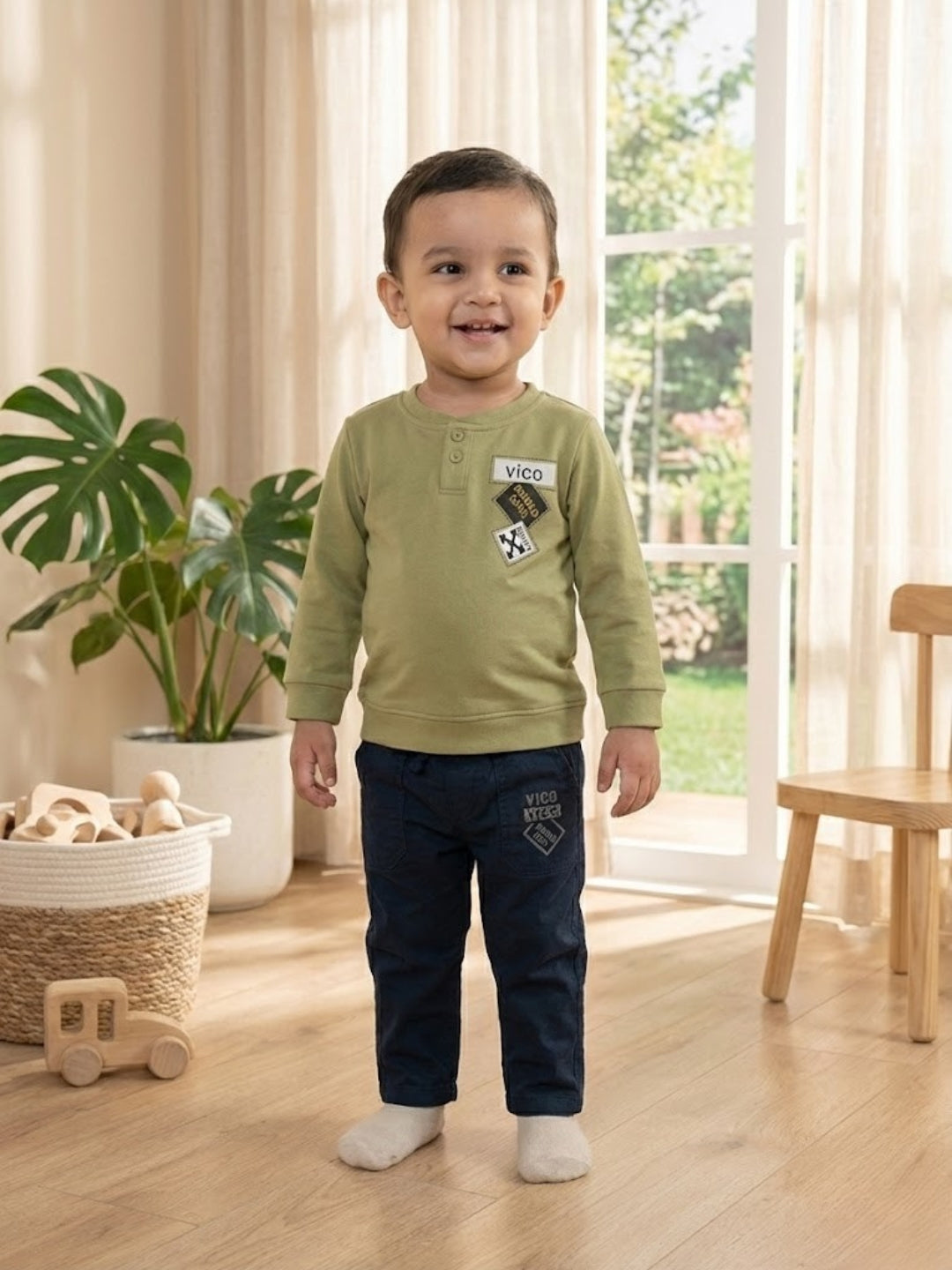 Cdeck Baby Full Sleeve T-Shirt & Pants Set | Comfortable & Stylish Baby Clothing