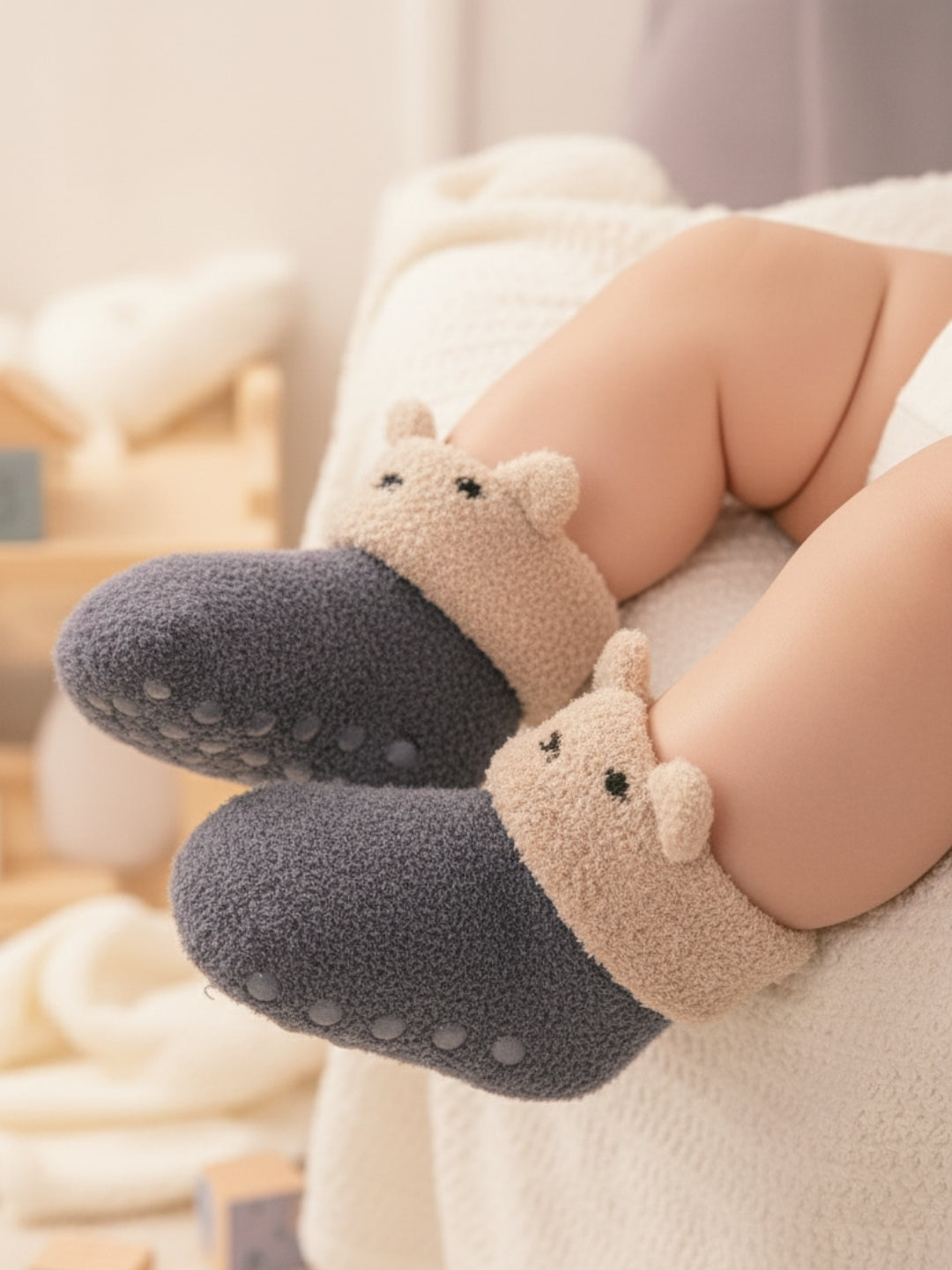 Cdeck Rabbit Wool Winter Socks for Kids | Soft, Warm & Anti-Slip | 0-4 Years