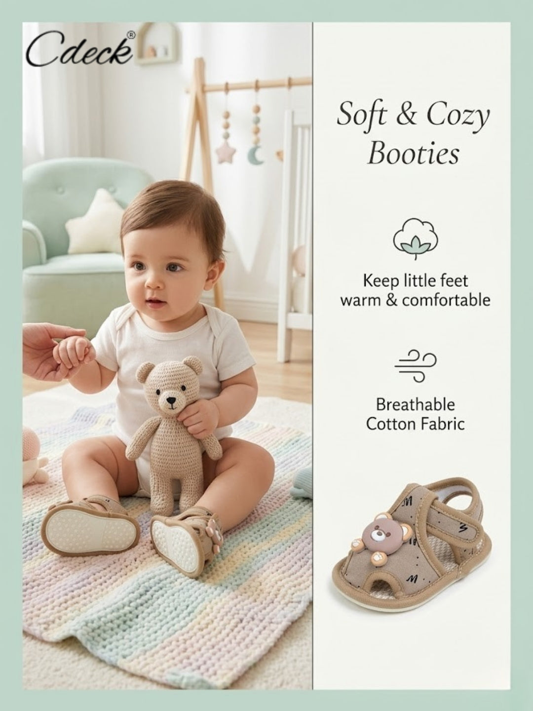 Cdeck Baby Sandals for Girls & Boys | Soft, Lightweight & Comfortable  3-18 months