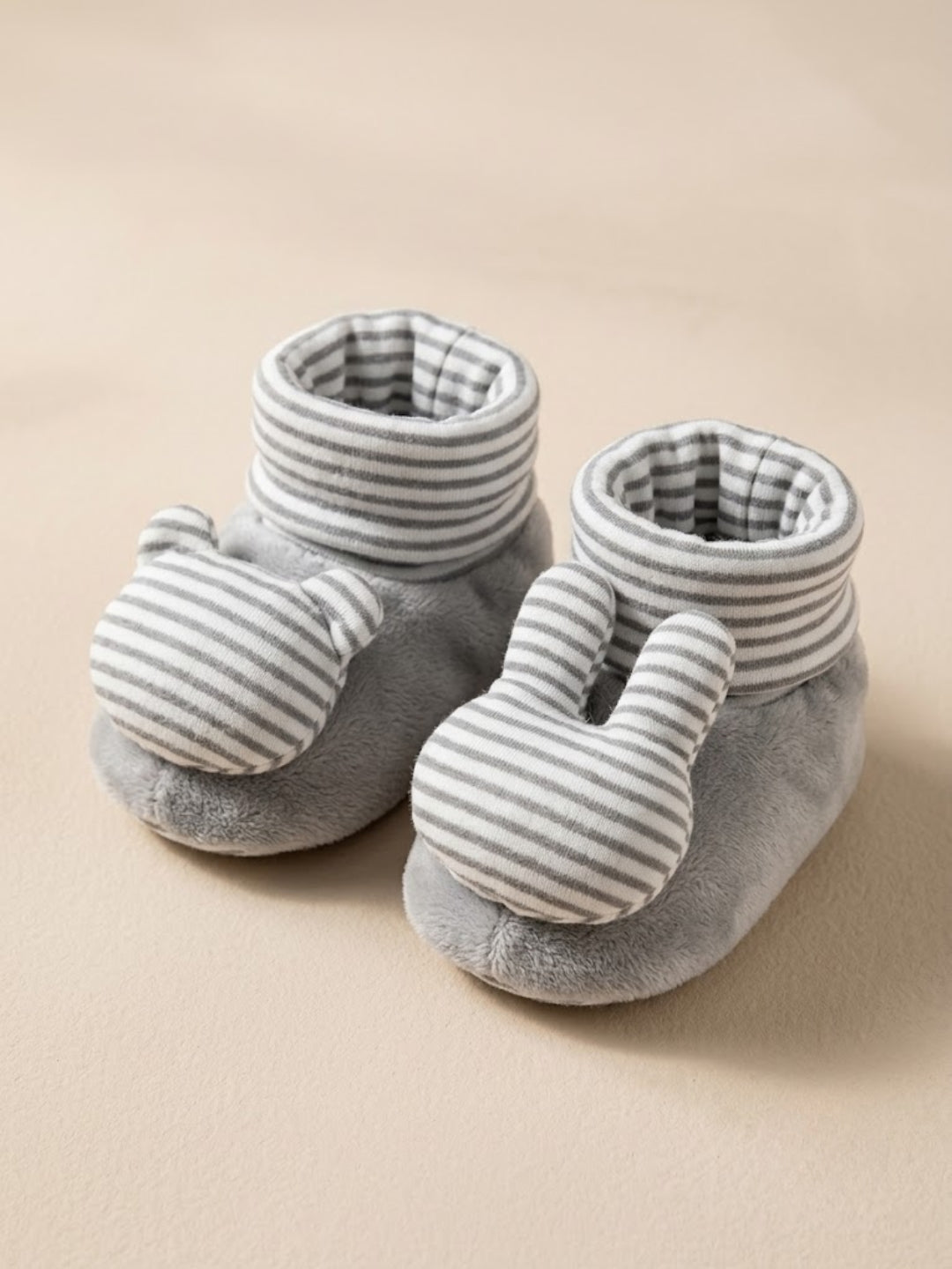 Cdeck Baby Woolen Booties for Infants | Soft, Warm & Comfortable Winter Footwear | 3–9 Months |  Grey
