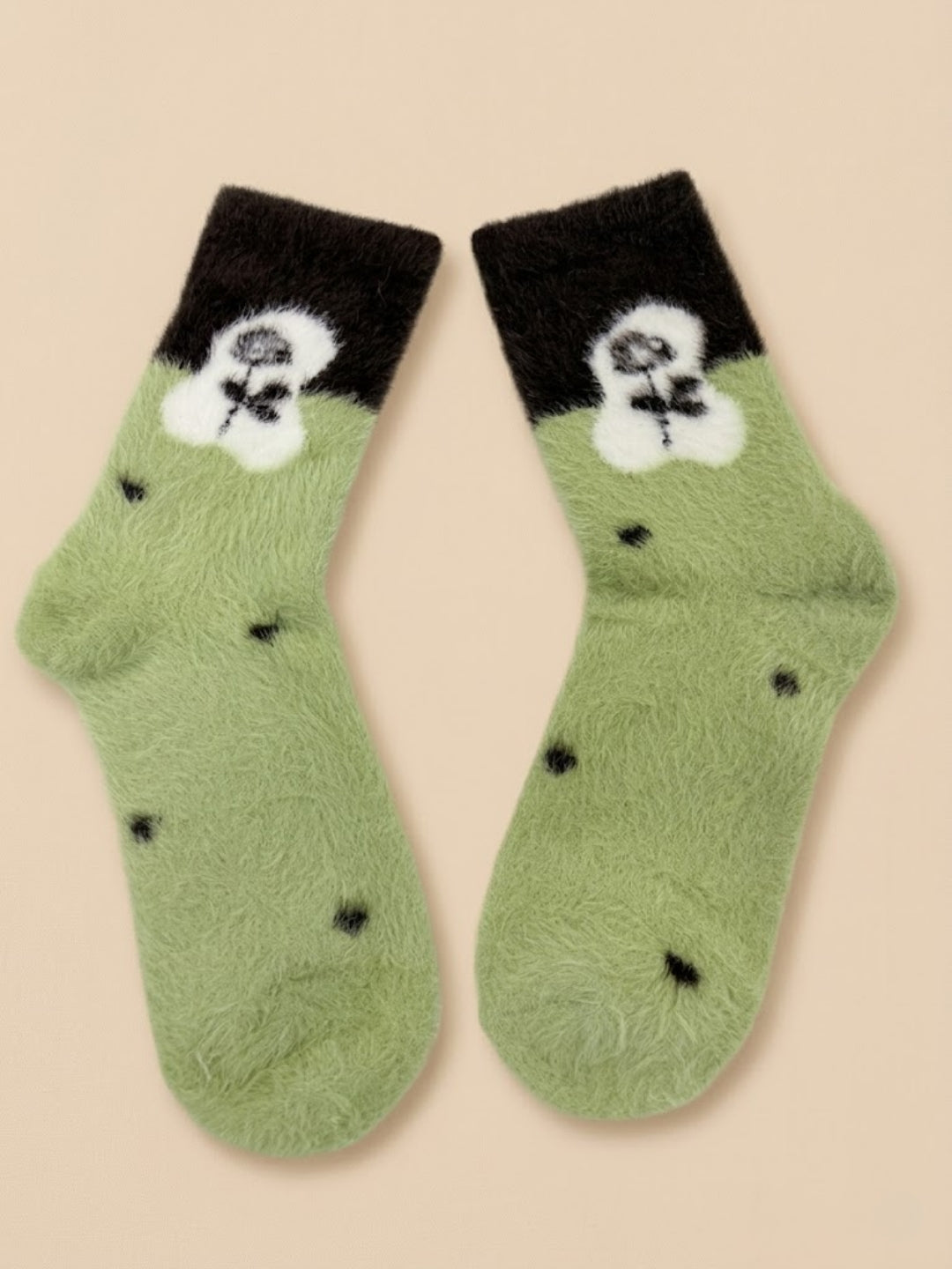 Cdeck Women’s Soft & Warm Woolen Fuzzy Socks | Cozy Thick Winter Socks for Women | Green